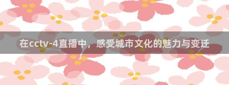看球吧在线观看免费直播：在cctv-4直播中，感受城市文化的魅力与变迁